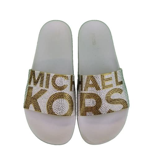 michael kors gilmore slides size 10|Gilmore Studded Logo Slide Sandal .